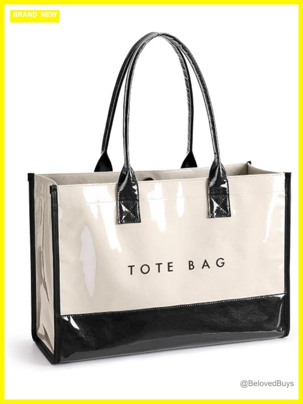 PVC Tote Bag Large Kraft Paper Work Handbag Jelly Purse Travel Beach Shopping